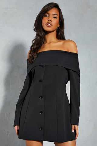 Tailored Bardot Blazer Dress