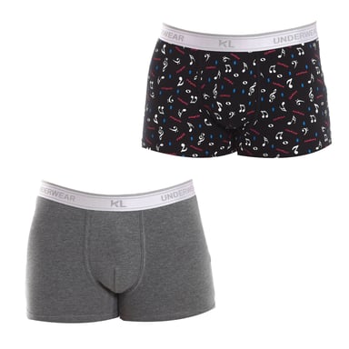 Pack-2 Atmungsaktive Stoff-Boxershorts mit anatomischer Vorderseite KL2016 Herren