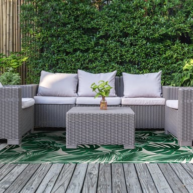Green Tropical Leafs Mat 150 x 99 cm Floor Mats, Floor Rugs