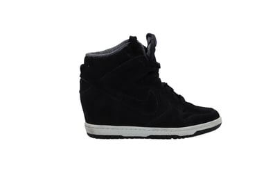 Nike Dunk Sky Hi Sneakers in Schwarz-Gummi-Leder