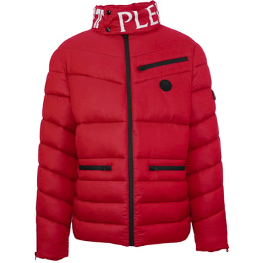 Plein Sport Gepolsterte Jacke mit kühnem Logo in Rot