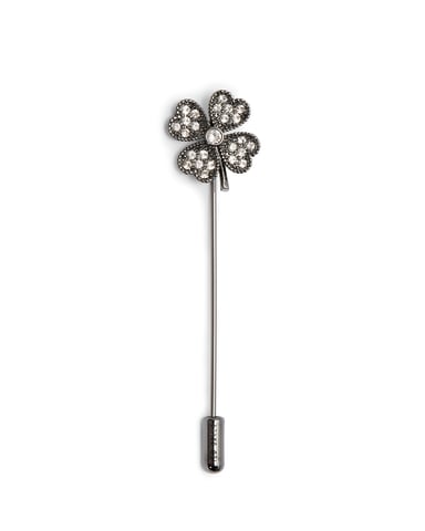 Ted Baker Lukk Four Leaf Clover Lapel Pin, Gunmetal