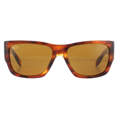 Ray-Ban Sonnenbrille Nomad RB2187 954/33 Gestreift Havanna Braun B-15