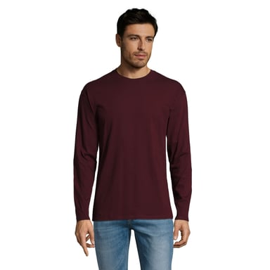 SOLS Herren Monarch Langarm T-Shirt (Oxblood)