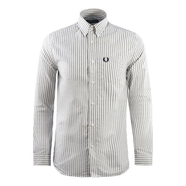 Fred Perry Casual Gestreiftes Marineblaues Oxford-Hemd