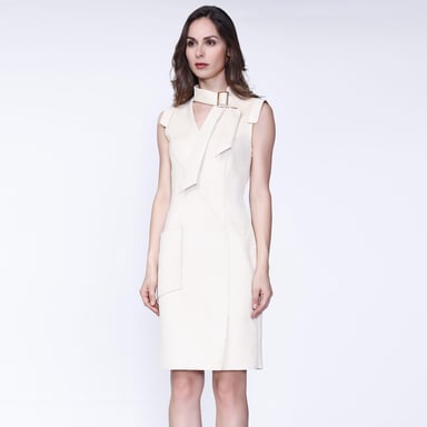 Kleid aus Stretch-Wildleder