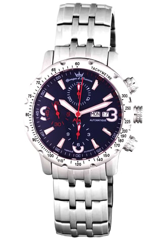 Yonger Blaues Zifferblatt Silber Edelstahl Uhr