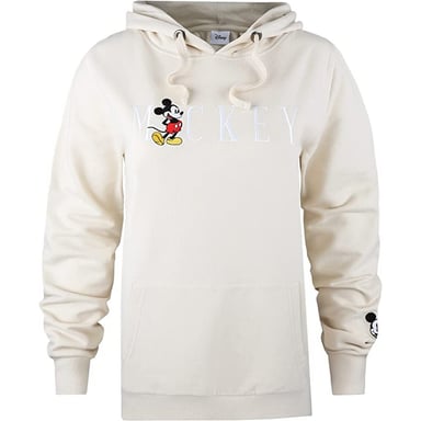 Disney Damen/Damen Mickey Mouse Hoodie mit Stickerei (Stein)