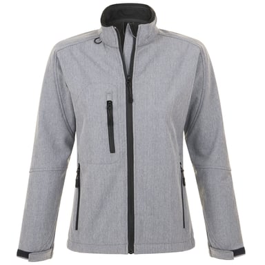 SOLS Womens/Ladies Roxy Soft Shell Jacket (atmungsaktiv, winddicht und wasserabweisend) (Grey Marl)
