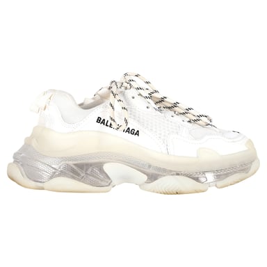Balenciaga Clear Sole Triple S Sneakers aus weißem Polyester
