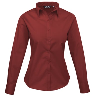 Premier - Bluse für Damen Langärmlig (Burgunder)