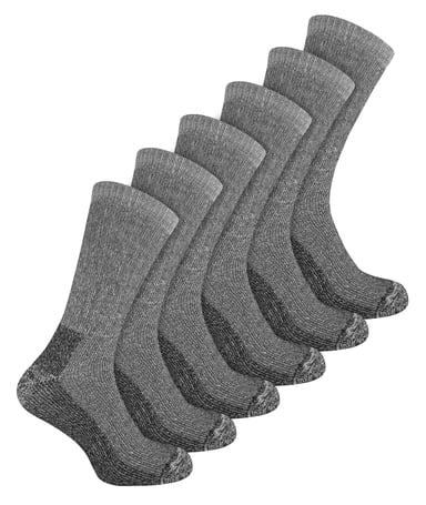 6 Paar Multipack Mens Wolle Socken | Atmungsaktiv Crew Wandern Socken - schwarz