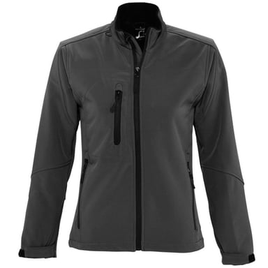 SOLS Womens/Ladies Roxy Soft Shell Jacket (atmungsaktiv, winddicht und wasserabweisend) (Charcoal)