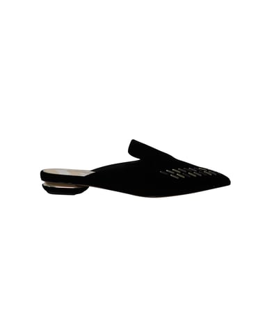 Nicholas Kirkwood Beya Flache Mules aus schwarzem Samt