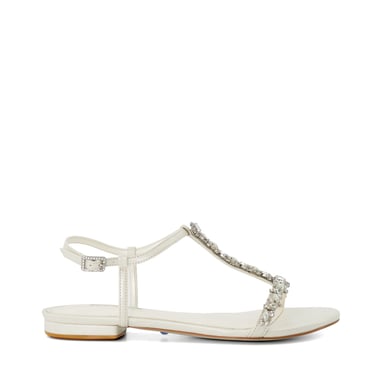 Dune Ladies Nuptuals - Jewel Embellished Flat T-Bar Wedding Sandals