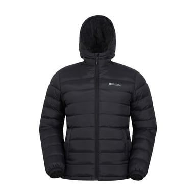 Mountain Warehouse Herren Seasons gesteppte Jacke mit Kunstfellfutter (Schwarz)