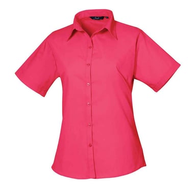 Premier - Bluse für Damen kurzärmlig (Leuchtend Pink)