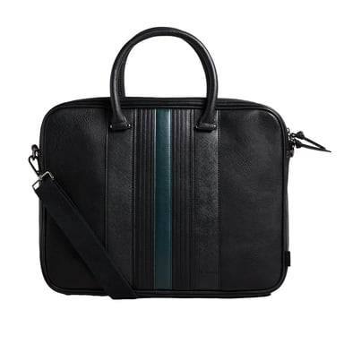 Ted Baker Nevver Herren Schwarz Gestreifte Dokumententasche