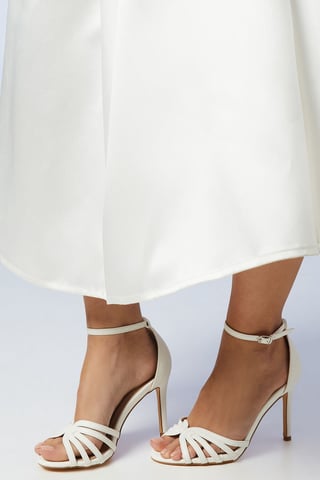 Wide Fit Bridal Tilda Lattice Front High Heeled Sandals