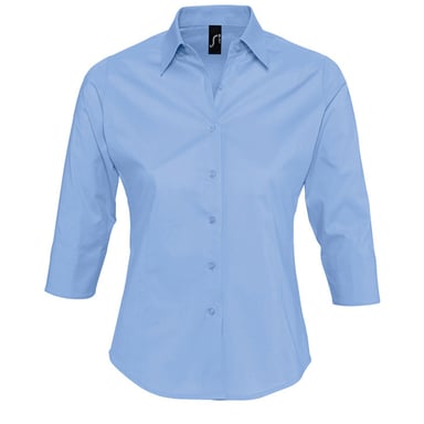 SOLS Damen Effect Bluse / Arbeitsbluse, 3/4-Ärmel (Himmelblau)