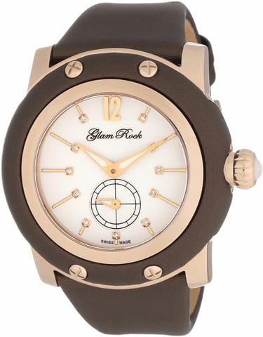 Glam Rock Damenuhr Quartz Braun Gold