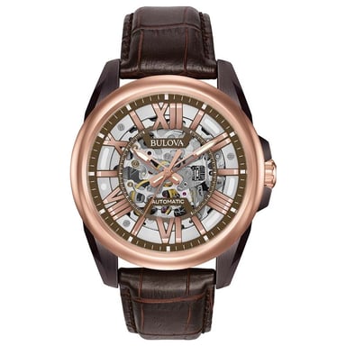 Bulova Automatik Herrenuhr Braun 98A165