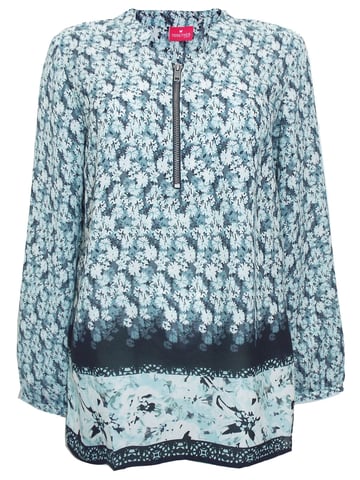Blue Border Print Tunic Top