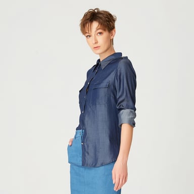 Basic Jeanslook-Bluse