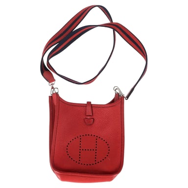 Hermès Evelyn TPN Mini 16 Tasche aus rotem Leder