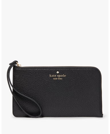 Lucy Pebbled Leather Medium L-Zip Wristlet