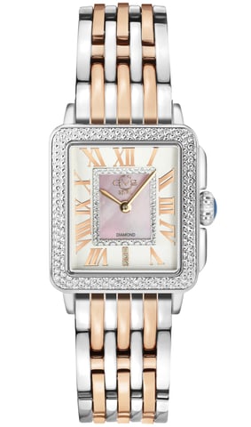 GV2 Padova Damen 12302B Schweizer Quarz Silber Zifferblatt zwei Tone Edelstahl Diamant Uhr