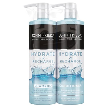 John Frieda Hydrate & Recharge Dry Hair Shampoo & Conditioner 500ml Duo Pack