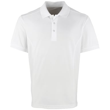 Premier Mens Coolchecker Pique Short Sleeve Polo T-Shirt (Weiß)