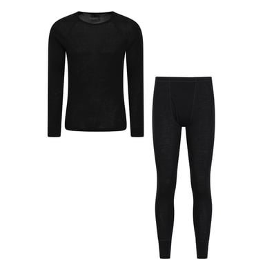 Mountain Warehouse Herren Merinowolle Thermal Base Layers Set (Schwarz)