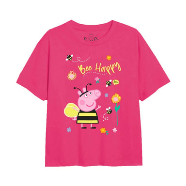 Peppa Pig Mädchen Biene glücklich T-Shirt (Fuchsia)