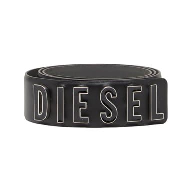 DIESEL B Letter Womens Leather Belt Black