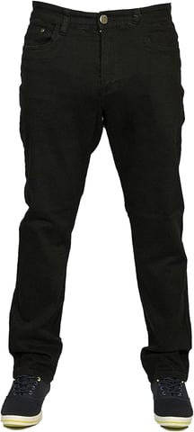 Kam Mens Big King Size Stretch Chinos Jeans Black