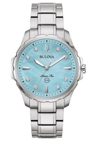 Bulova Marine Star Damen-Silberuhr 96P248