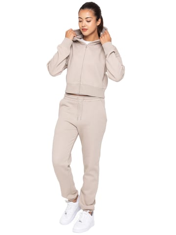 Enzo | Womens Crop Zip Hoodie Trainingsanzug Set