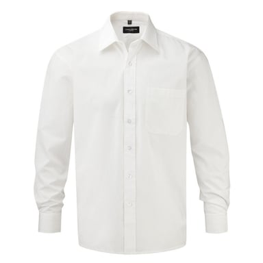 Russell Collection - Hemd für Herren Langärmlig (Weiß)