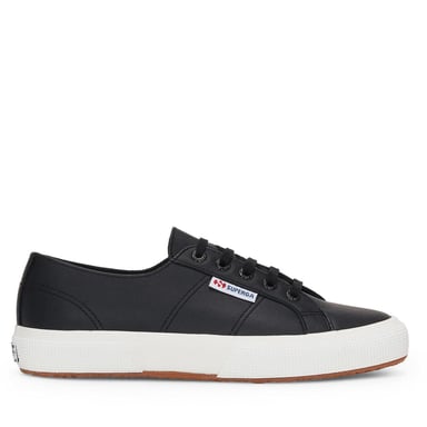 Superga - Herren/Damen Unisex Sneaker "2750", Nappaleder (Schwarz/Avorio)