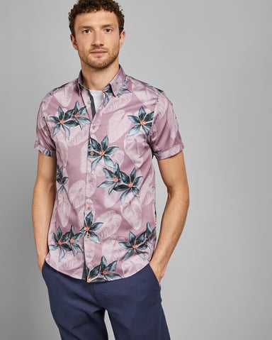 Chemise imprimée à manches courtes Myles, rose par Ted Baker