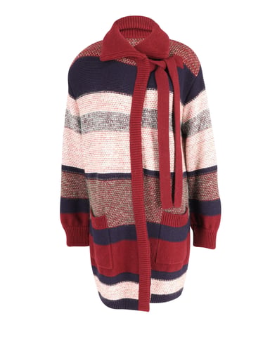Chloe gestreifter Cardigan in mehrfarbigem Mohair