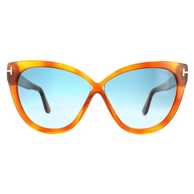 Tom Ford Lunettes De Soleil 0511 Arabella 53w Blonde Havana Bleu Dégradé