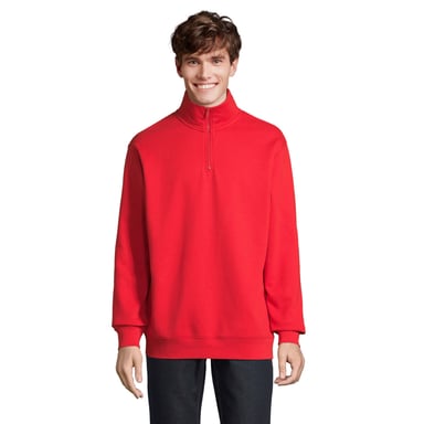 SOLS - "Conrad" Sweatshirt mit kurzem Reißverschluss für Herren/Damen Unisex (Leuchtend Rot)