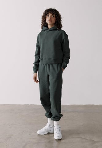 The Women's Pullover Crop Hoodie in green