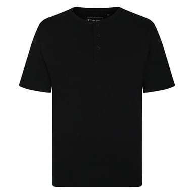 Kam Men's Plus Size O-Neck Tee Shirt Button Up