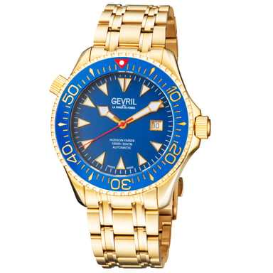 Gevril Herrenuhr Hudson Yards Blaues Zifferblatt Gold