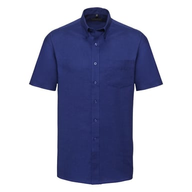 Russell Collection Herren-Kurzarmhemd aus pflegeleichtem Oxford (Bright Royal)