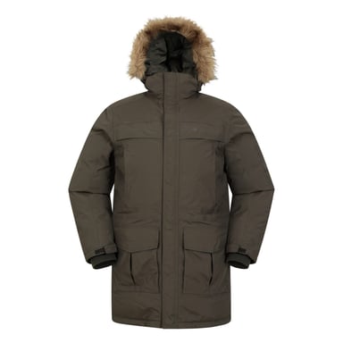 Mountain Warehouse Herren Antarctic Extreme wasserdichte Daunenjacke (dunkles Khaki)